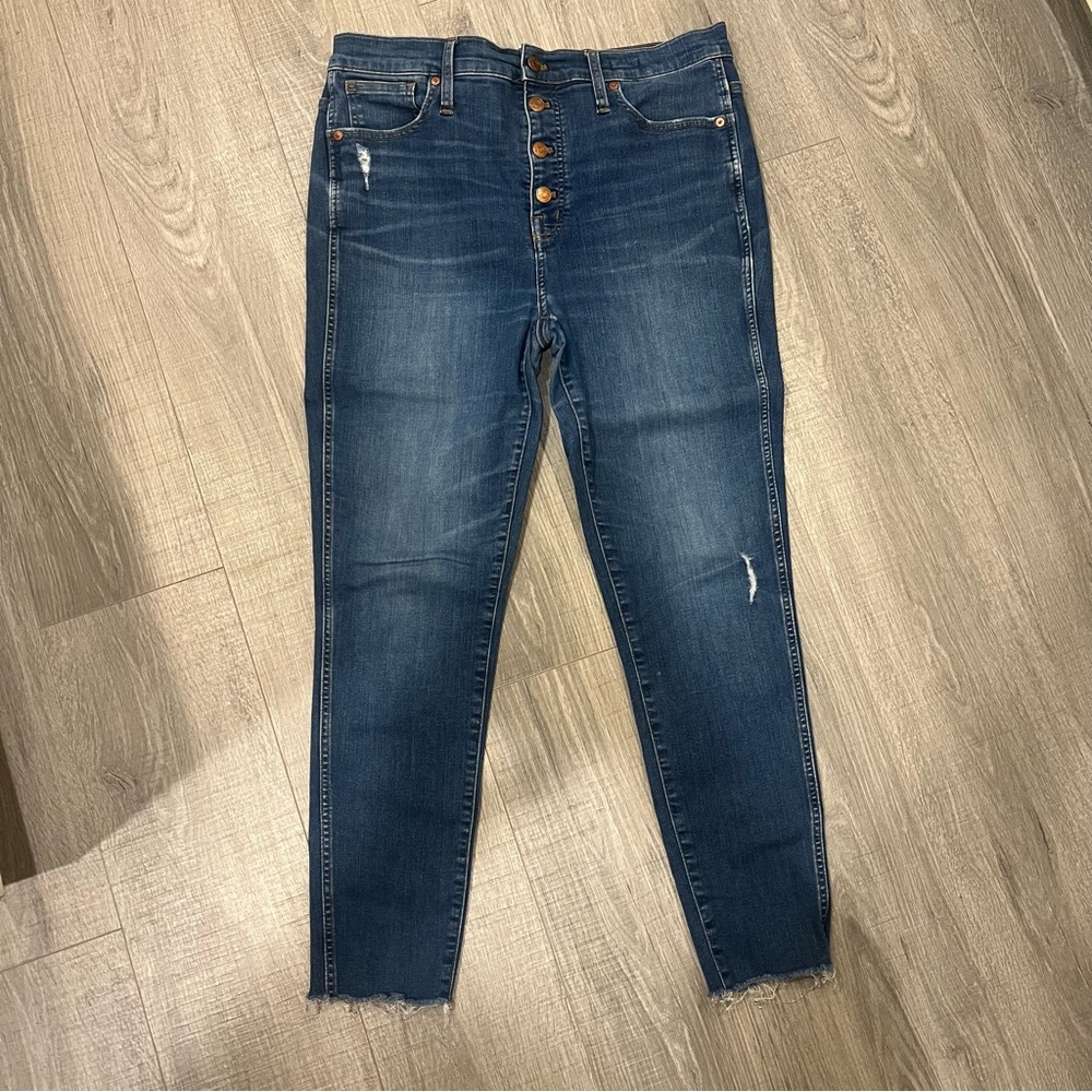 Madewell 10” High Rise Skinny Dark Blue Jeans